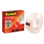 Лепяща лента Scotch Crystal 600 Канцеларска 19 mm x 33 m, Безцветна