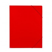 Папка с три капака и ластик Standard Червена