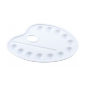 Палитра за рисуване Ark Пластмасова овална, Бяла