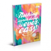 Тетрадка Multiprint Меки корици, спирала, 2 теми, А5 100 л. с широки редове