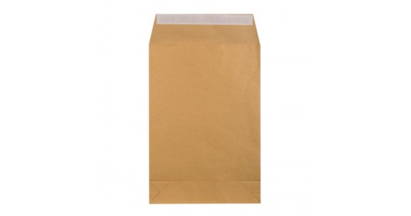 Плик с дъно E4 Кафяв, 300х400x40 mm, стикер по късата страна 25 бр.