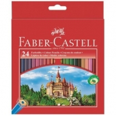 Цветни моливи Faber-Castell Castle Шестоъгълни, 24 цвята