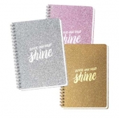 Бележник Black&White Shine Mix Меки корици, спирала, B7 80 л. с редове