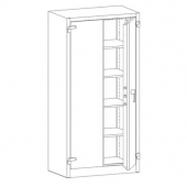 Шкафове за архивиране Огнеупорен метален шкаф Malow Office Locker SAM W2A С четири рафта, 95x55x195 cm