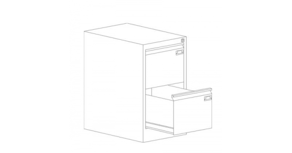 Шкаф за висящи папки Malow File Locker SZK101E Единичен с 2 чекмеджета, 41.5x63x71.5 cm, Сив