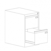 Шкаф за висящи папки Malow File Locker SZK101E Единичен с 2 чекмеджета, 41.5x63x71.5 cm, Сив