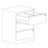 Шкаф за висящи папки Malow File Locker SZK202E Двоен с 3 чекмеджета, 77.5x63x100 cm, Сив