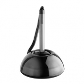 Химикалка с поставка и шнур Ico Lux Черен корпус, 0.4 mm Синя