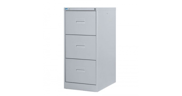 Шкаф за висящи папки Silverline Midi FCMI3A Единичен с 3 чекмеджета, 39.8x62.2x100.9 cm, Сив