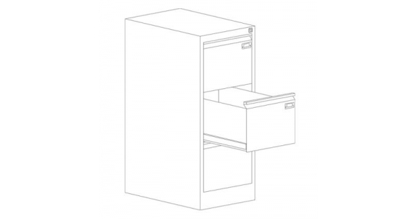 Шкаф за висящи папки Malow File Locker SZK201E Единичен с 3 чекмеджета, 41.5x63x100 cm, Сив