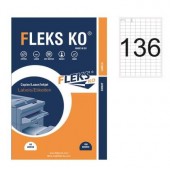 Етикети Fleks Ko Бели, прави ъгли, 25.4x16 mm A4, 100 л. 136 етик./лист