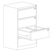 Шкаф за висящи папки Malow File Locker SZK302E Двоен с 4 чекмеджета, 77.5x63x128.5 cm, Сив