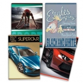 Тетрадка Black&White Boy Mix Меки корици, А5 56 л. с широки редове