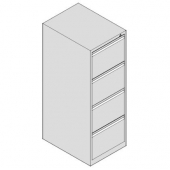 Шкаф за висящи папки Практик AFC04 Единичен с 4 чекмеджета, 46.6x63.1x133 cm, Сив