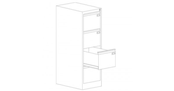 Шкаф за висящи папки Malow File Locker SZK301E Единичен с 4 чекмеджета, 41.5x63x128.5 cm, Сив