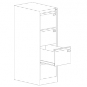 Шкаф за висящи папки Malow File Locker SZK301E Единичен с 4 чекмеджета, 41.5x63x128.5 cm, Сив