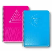 Тетрадка Black&White Evolution Mix PP корица, спирала, creamy офсет, 3 теми, А4 120 л. с редове