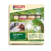 Комплект текст маркери Edding 24 Ecoline 4 цвята, Скосен връх 2-5 mm