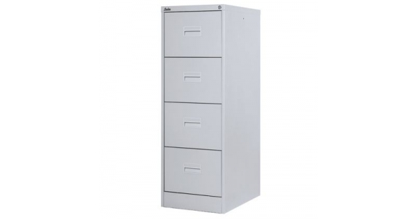 Шкаф за висящи папки Silverline Midi FCMI4A Единичен с 4 чекмеджета, 39.8x62.2x132 cm, Сив