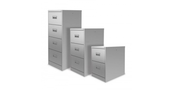 Шкаф за висящи папки Silverline Midi FCMI4A Единичен с 4 чекмеджета, 39.8x62.2x132 cm, Сив-1