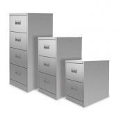 Шкаф за висящи папки Silverline Midi FCMI4A Единичен с 4 чекмеджета, 39.8x62.2x132 cm, Сив