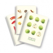 Бележник Black&White Nature Mix PP корица, спирала, creamy офсет, B7 80 л. с редове