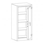 Огнеупорен метален шкаф Malow Office Locker SAM W1A С три рафта, 70x55x150 cm