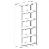 Метален шкаф Malow Office Locker RZ 202 С четири рафта, 80x43.5x199 cm Сив