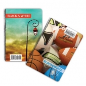 Бележник Black&White Mix Меки корици, спирала, B7 50 л. с редове