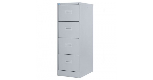 Шкаф за висящи папки Silverline SLV4M Единичен с 4 чекмеджета, 45.8x62.2x132 cm, Сив