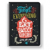 Тетрадка Black&White Colorful Mix Ламинирани корици, спирала, офсет, 2 теми, А4 80 л. с  редове