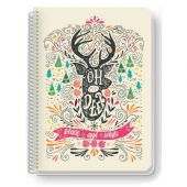 Тетрадка Black&White Colorful Mix Ламинирани корици, спирала, офсет, 2 теми, А4 80 л. с  редове