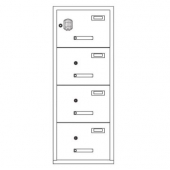 Огнеупорен шкаф за висящи папки Практик FC4E Единичен с 4 чекмеджета, 54.5x65.3x150 cm, Сив