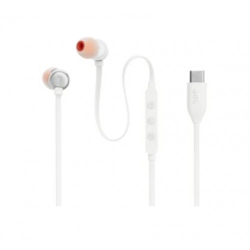 Слушалки JBL T310C WHT USB-C In-ear headphones-5
