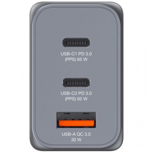 Зарядно устройство Verbatim GNC-65 GaN Charger 3 Port 65W USB A/C (EU/UK/US)-1