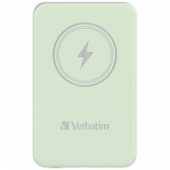 Външна батерия Verbatim MCP-5GN Power Pack 5000 mAh with UBS-C PD 20W / Magnetic Wireless Charging 15W Green