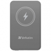 Външна батерия Verbatim MCP-5GY Power Pack 5000 mAh with UBS-C PD 20W / Magnetic Wireless Charging 15W Grey