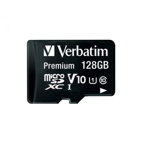 Памет Verbatim Premium micro SDXC 128GB Class 10 (Incl. Adaptor)-1