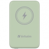 Външна батерия Verbatim MCP-10GN Power Pack 10000 mAh with UBS-C PD 20W / Magnetic Wireless Charging 15W Green