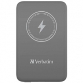 Външна батерия Verbatim MCP-10GY Power Pack 10000 mAh with UBS-C PD 20W / Magnetic Wireless Charging 15W Grey