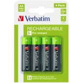 Батерия Verbatim RECHARGEABLE BATTERY AA 4 PACK / HR6