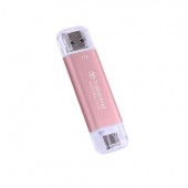 Твърд диск Transcend 1TB, USB External SSD, ESD310P, USB 10Gbps, Type C/A, Pink