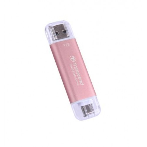 Твърд диск Transcend 1TB, USB External SSD, ESD310P, USB 10Gbps, Type C/A, Pink-1