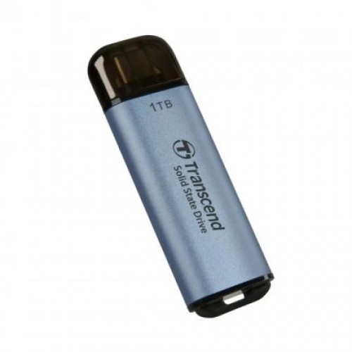 Твърд диск Transcend 1TB, USB External SSD, ESD300C, USB 10Gbps, Type C, Sky Blue-1