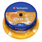 Медия Verbatim DVD-R AZO 4.7GB 16X MATT SILVER SURFACE (25 PACK)