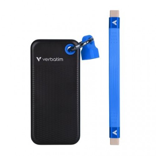 Твърд диск Verbatim Pocket SSD USB 3.2 Gen 2 1TB Black/Blue-1