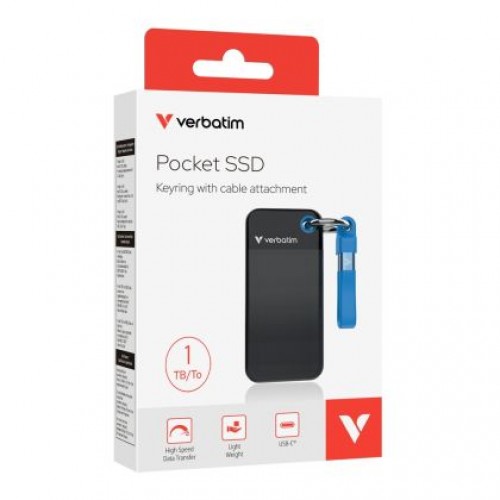 Твърд диск Verbatim Pocket SSD USB 3.2 Gen 2 1TB Black/Blue-4