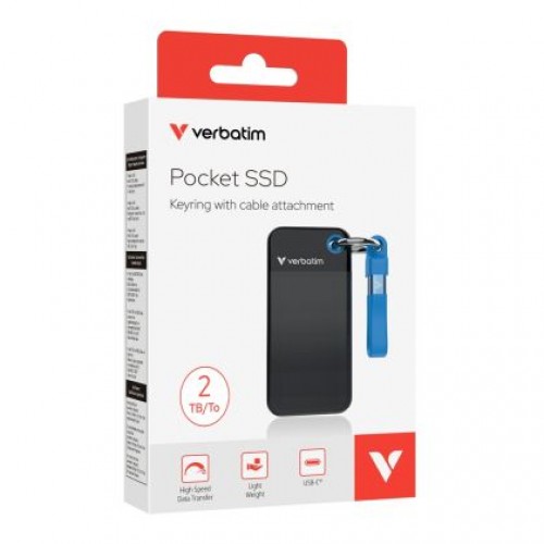 Твърд диск Verbatim Pocket SSD USB 3.2 Gen 2 2TB Black/Blue-4