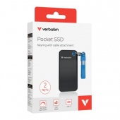 Твърд диск Verbatim Pocket SSD USB 3.2 Gen 2 2TB Black/Blue