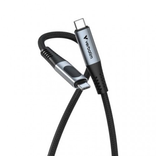 Кабел Verbatim Sync & Charge USB-C to USB-C 240W 40 Gbps Display 120 cm-1